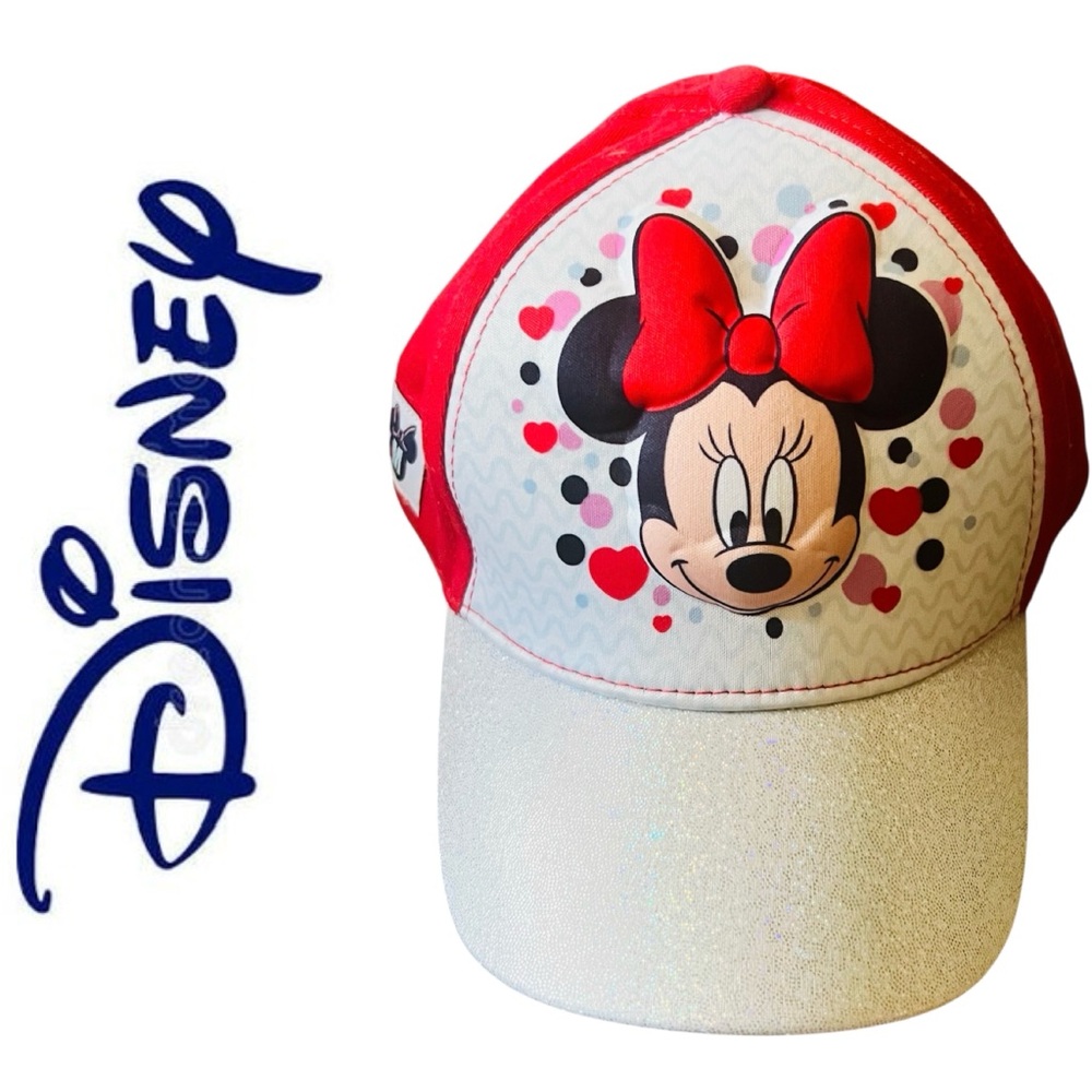 3/$30 Disney Minnie Mouse 3D baseball cap with red bow & silver glittered bill